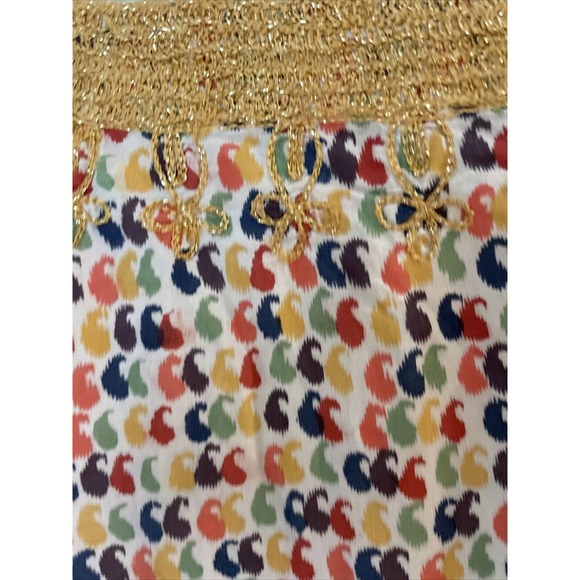 Calypso St Barth Womens Embroidered Trim V Neck Printed Tunic Top Boho XS cotton - Picture 9 of 12